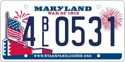 MD license plate 4BL0531