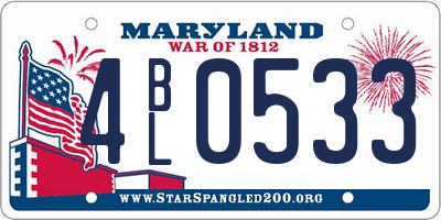 MD license plate 4BL0533