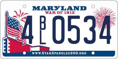 MD license plate 4BL0534