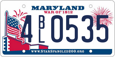 MD license plate 4BL0535