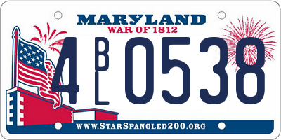 MD license plate 4BL0538