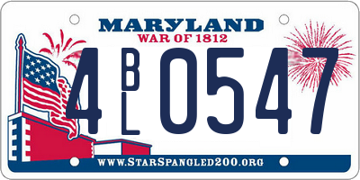MD license plate 4BL0547