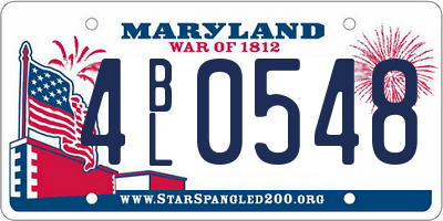 MD license plate 4BL0548
