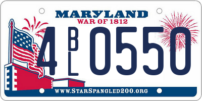 MD license plate 4BL0550