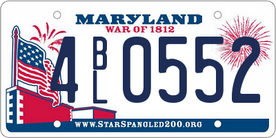 MD license plate 4BL0552