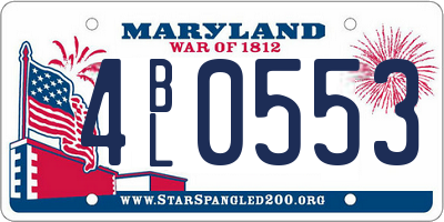 MD license plate 4BL0553