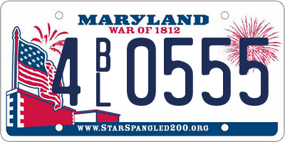 MD license plate 4BL0555