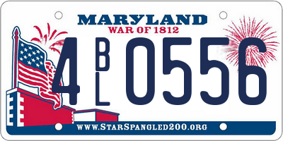 MD license plate 4BL0556