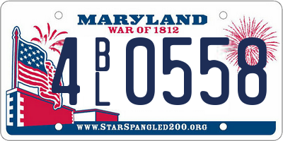 MD license plate 4BL0558