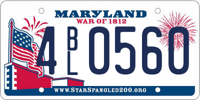 MD license plate 4BL0560