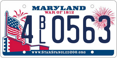 MD license plate 4BL0563