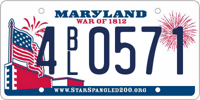 MD license plate 4BL0571