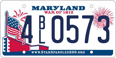 MD license plate 4BL0573