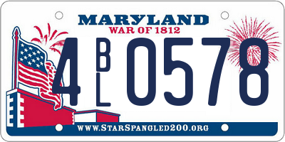 MD license plate 4BL0578