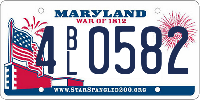 MD license plate 4BL0582