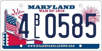 MD license plate 4BL0585
