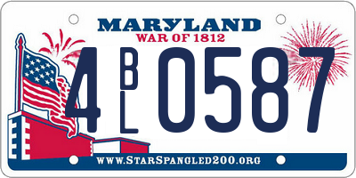 MD license plate 4BL0587