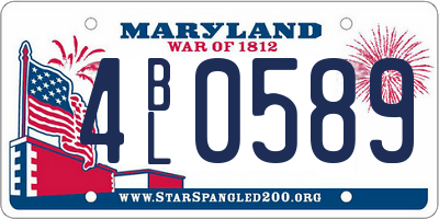 MD license plate 4BL0589