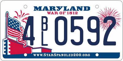MD license plate 4BL0592