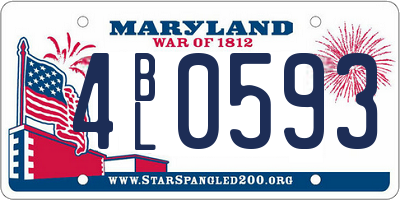 MD license plate 4BL0593