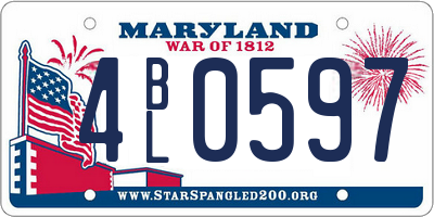 MD license plate 4BL0597