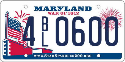 MD license plate 4BL0600