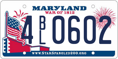 MD license plate 4BL0602