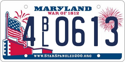 MD license plate 4BL0613