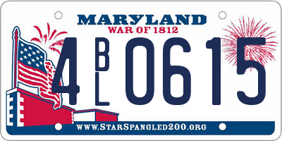 MD license plate 4BL0615