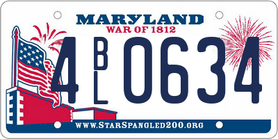 MD license plate 4BL0634