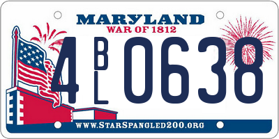 MD license plate 4BL0638