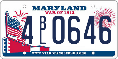 MD license plate 4BL0646