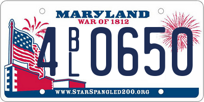 MD license plate 4BL0650
