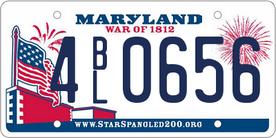 MD license plate 4BL0656