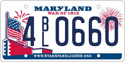 MD license plate 4BL0660