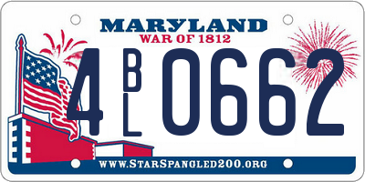 MD license plate 4BL0662