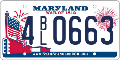 MD license plate 4BL0663