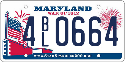 MD license plate 4BL0664