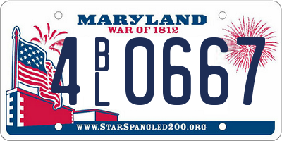 MD license plate 4BL0667