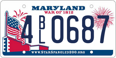 MD license plate 4BL0687