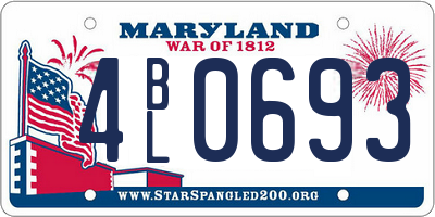 MD license plate 4BL0693