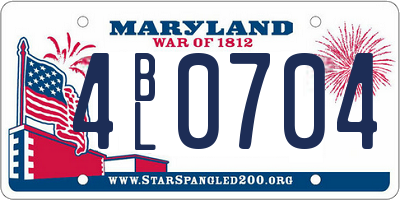 MD license plate 4BL0704