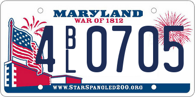 MD license plate 4BL0705