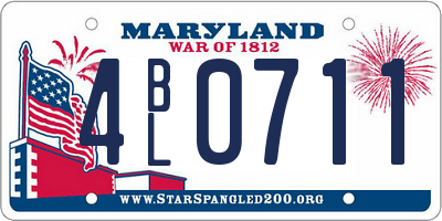 MD license plate 4BL0711