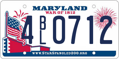 MD license plate 4BL0712