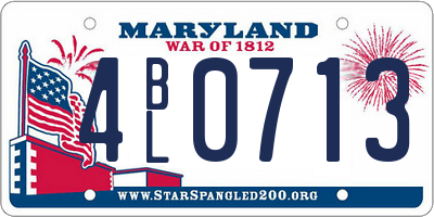 MD license plate 4BL0713
