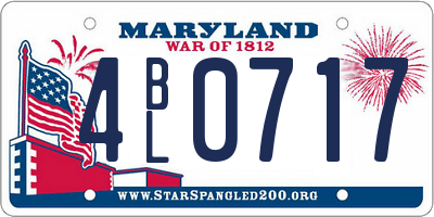 MD license plate 4BL0717