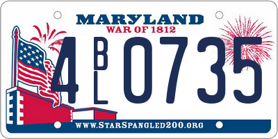 MD license plate 4BL0735