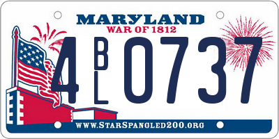 MD license plate 4BL0737