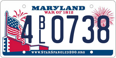 MD license plate 4BL0738